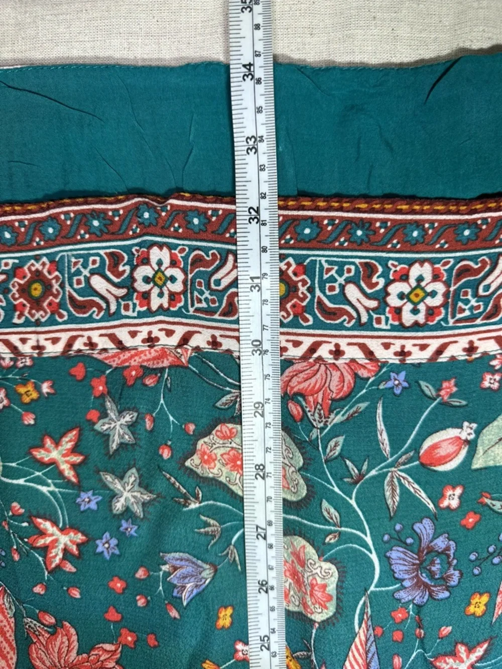 Anthropologie Floral Teal V-Neck Short Sleeve Women's Summer Mini Dress size XS - Picture 7 of 7